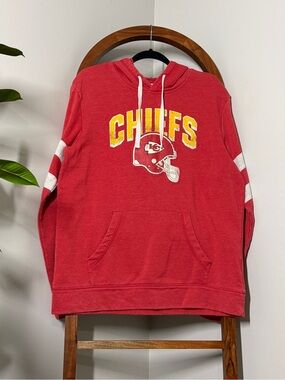 NFL Team Apparel Men's LARGE Red KC Kansas City Chiefs Hoodie